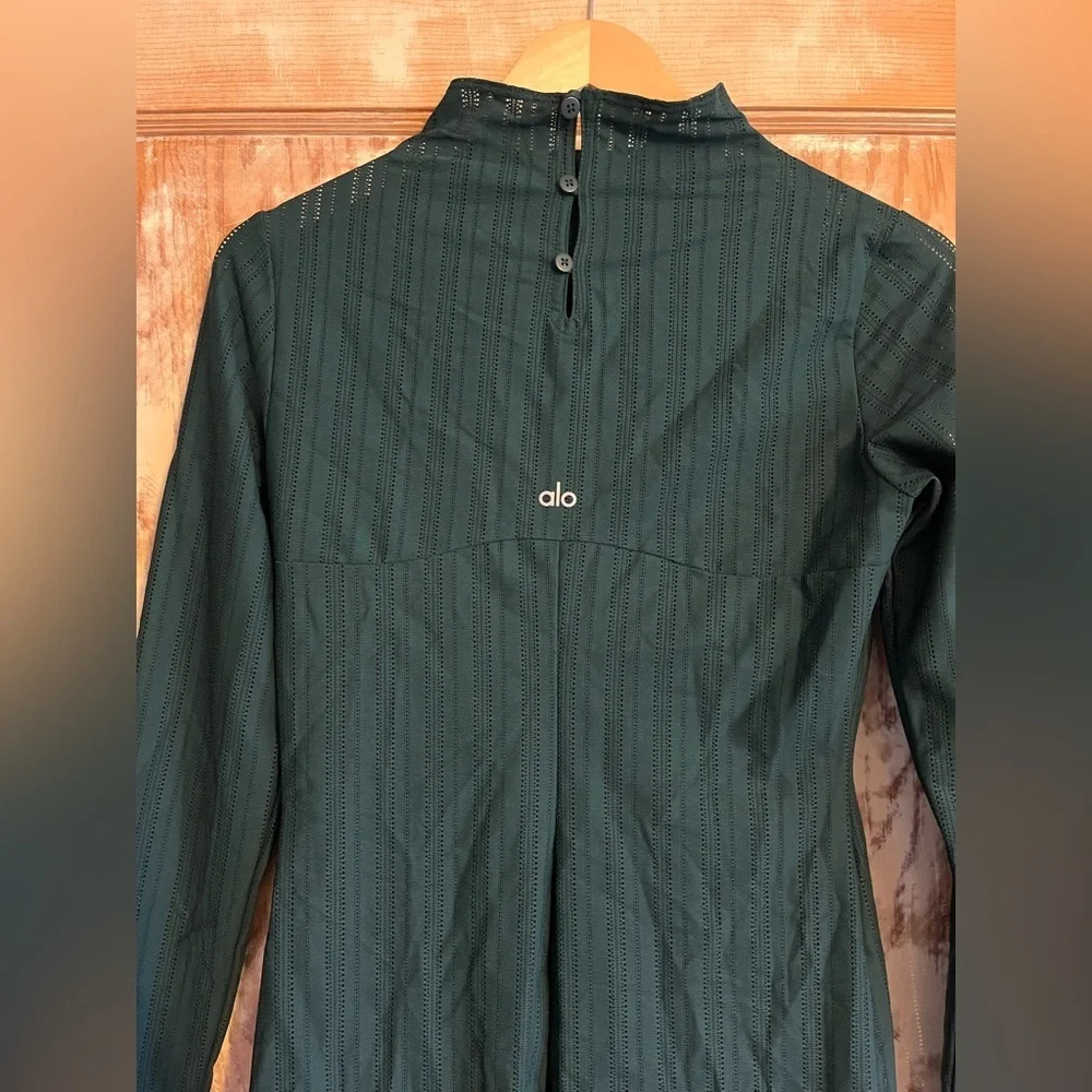 Alo Euphoria Long Sleeve Dress, Midnight Green - M - Picture 6 of 7